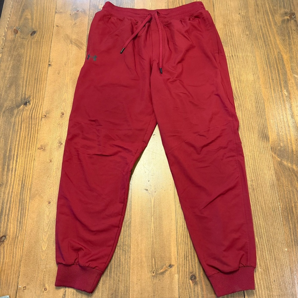 Under Armour UA Sportstyle Woven Joggers Sweatpants Maroon Large Athletic